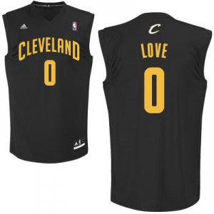 Maillot De Basket Cleveland Cavaliers Kevin Love 0 Noir et Jaune Fashion Edition
